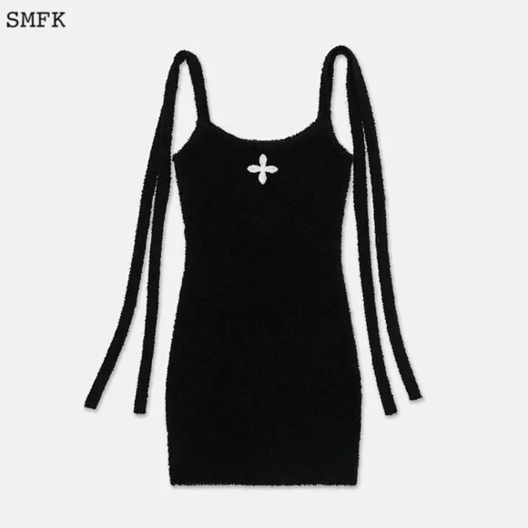 SMFK STRAY WANDERING SAVAGE KNITTED HALTER DRESS Size S - Picture 2 of 7